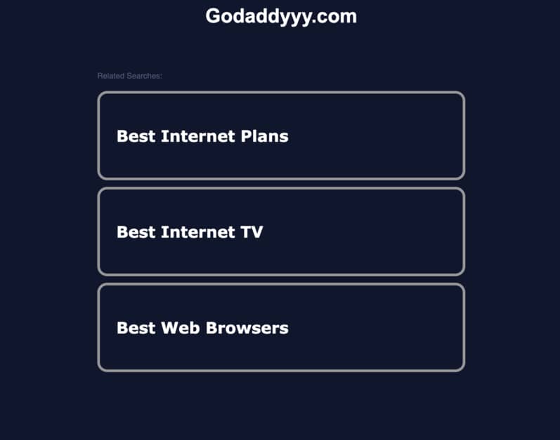 GoDaddy ads page