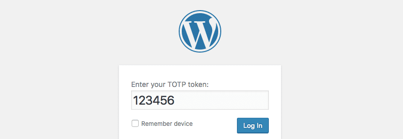 A two-factor authentication screen.