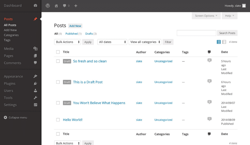 Slate Admin Theme