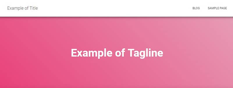 example of WordPress title and tagline