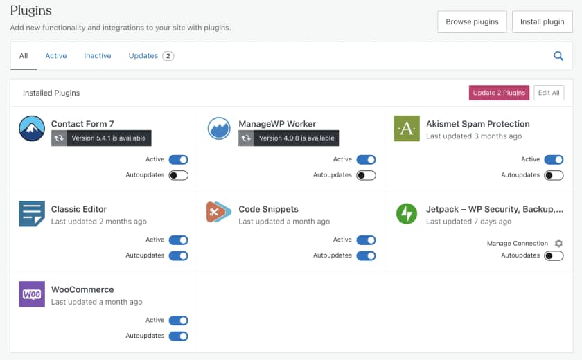 Using Jetpack's Multisite Manager