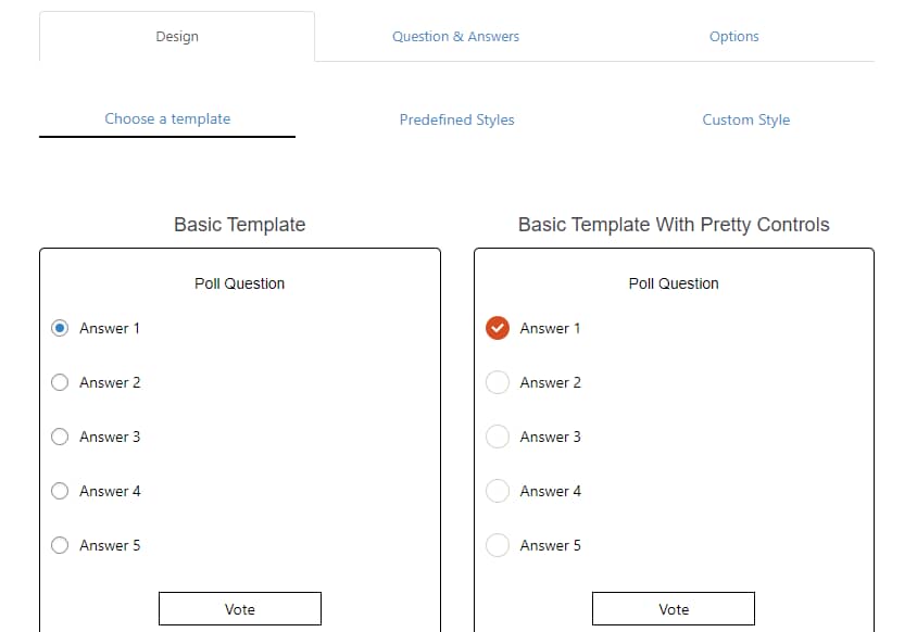 YOP Poll interface.