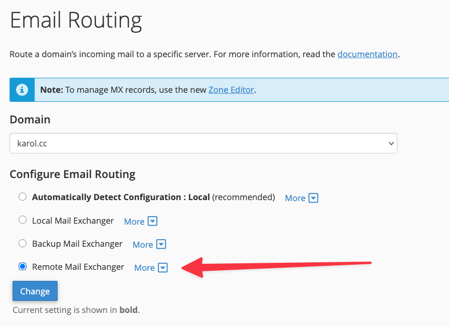 email routing cpanel
