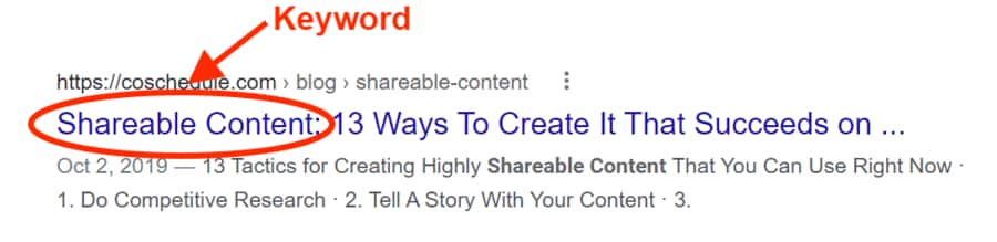 Coschedule website title