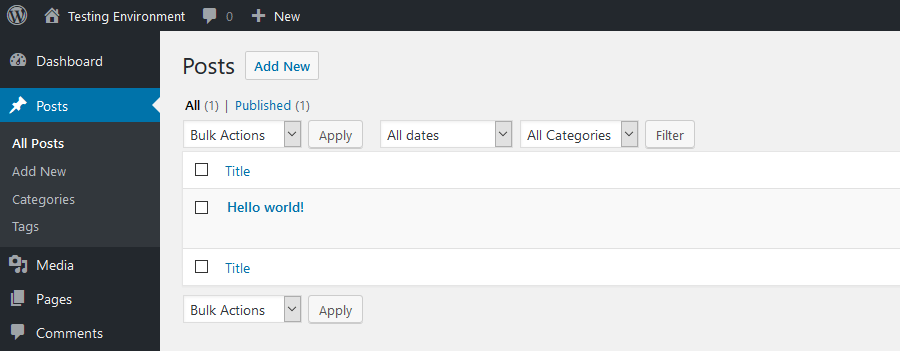 Database Reset Plugin Hello World