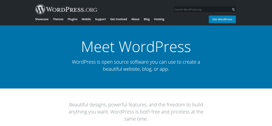 The WordPress website.