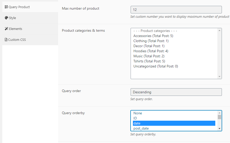 Configuring which products your slider should display.