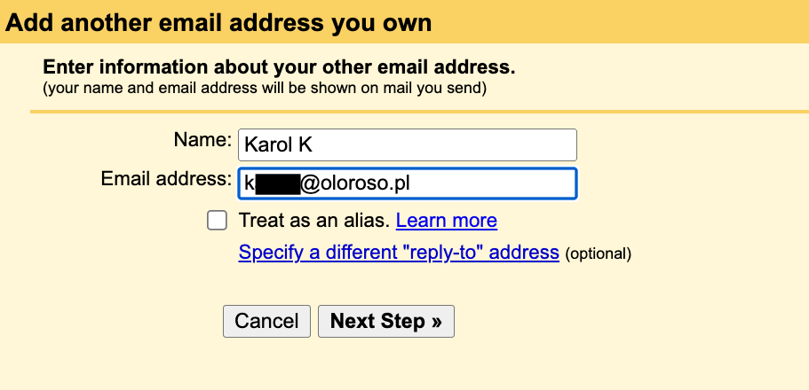 gmail add for sending