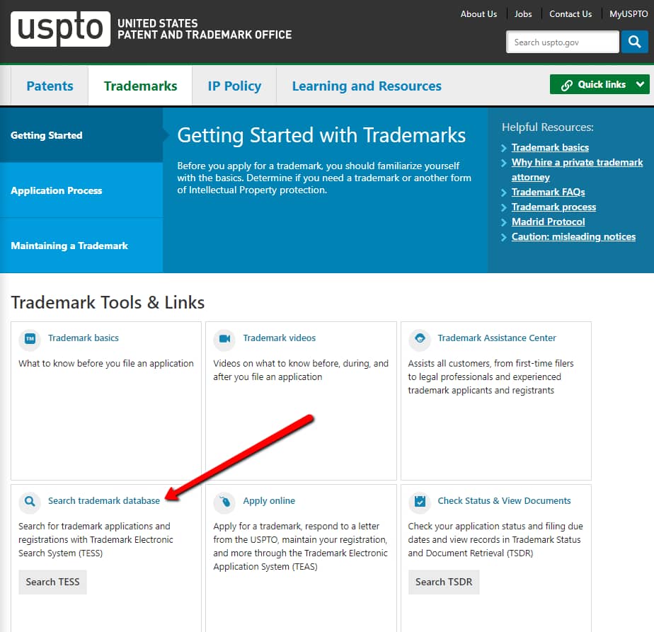 trademark page