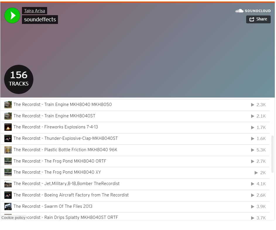 SoundCloud audio playist in WordPress post