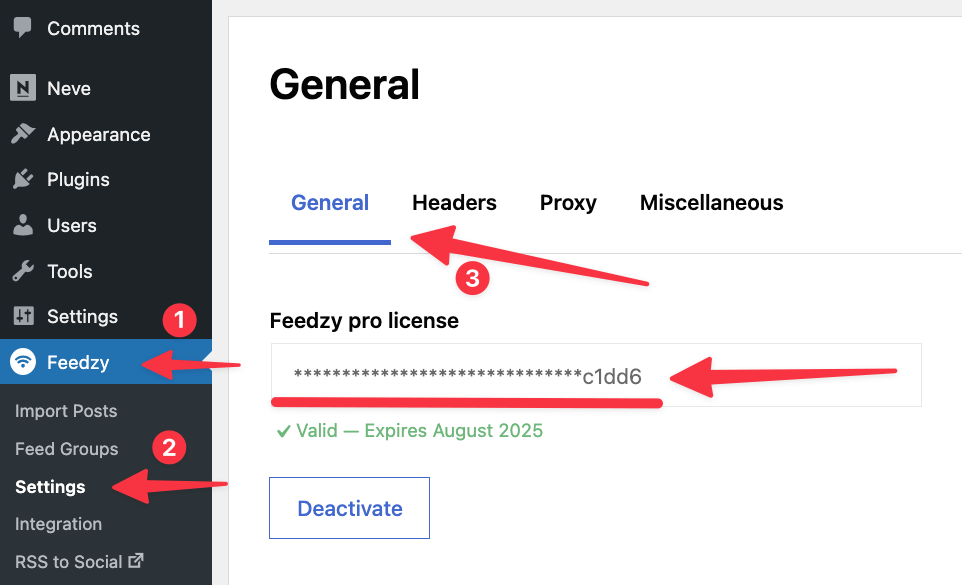 feedzy settings