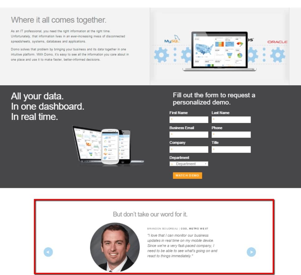 testimonials are key on WordPress landing pages
