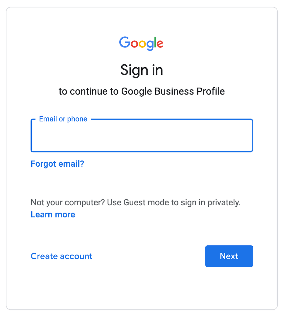 The Sign into Google Account screen.