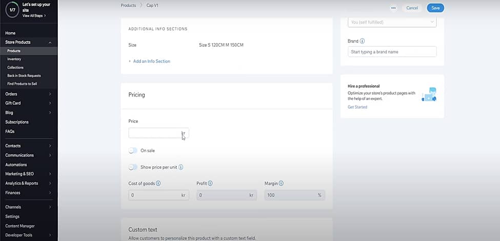 Wix ecommerce