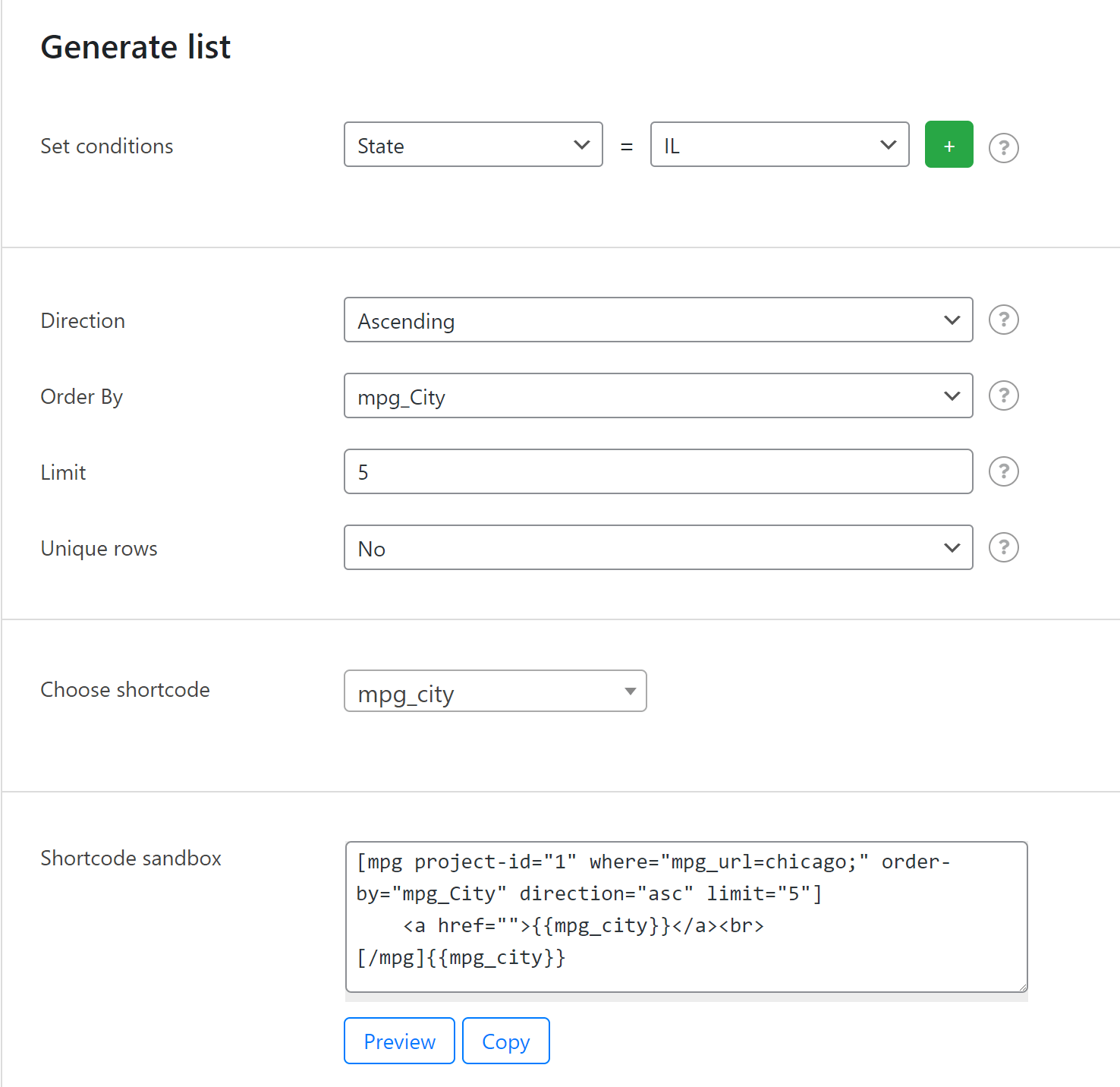 An example of in-link list generation.