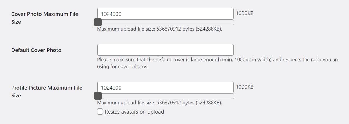 Setting the default avatars for users