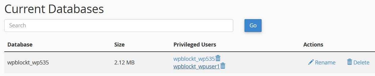 Current Databases Privileged Users