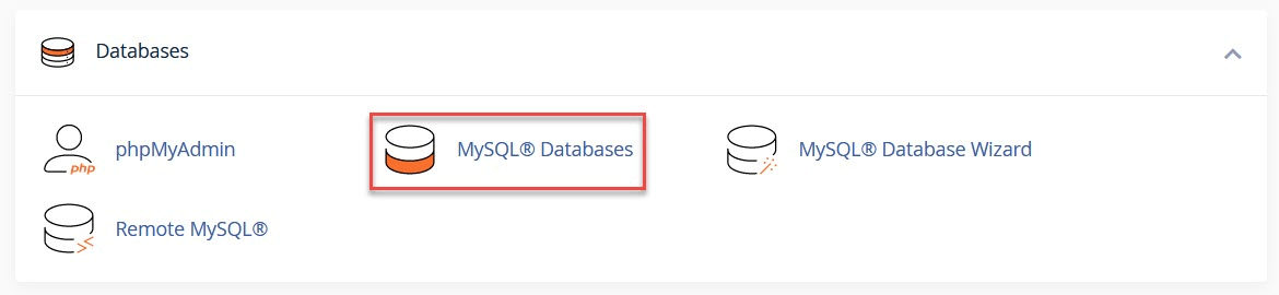 cPanel MySQL Databases