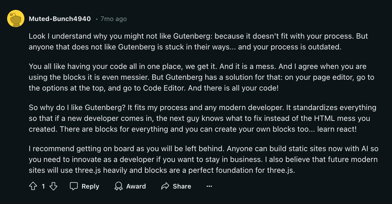 Gutenberg opinion on improving