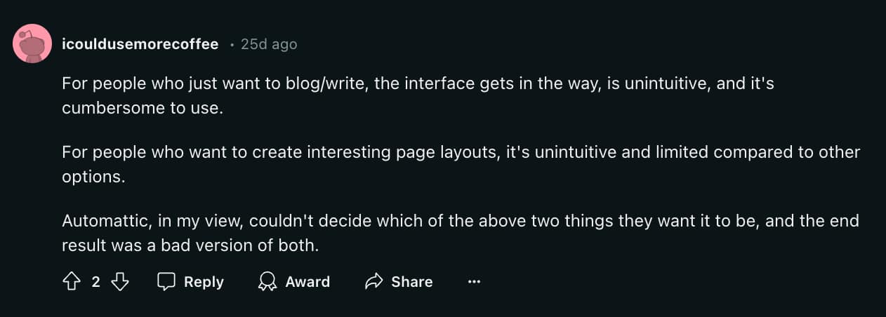 Gutenberg opinion on terrible usability 7