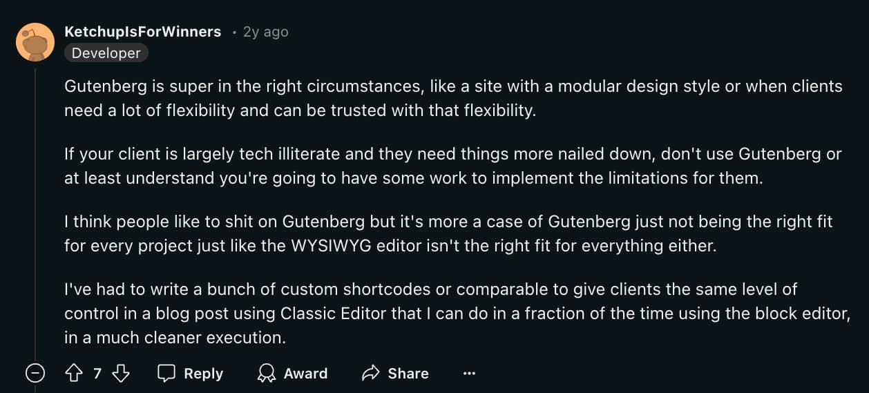 Block editor opinion on better tools 5