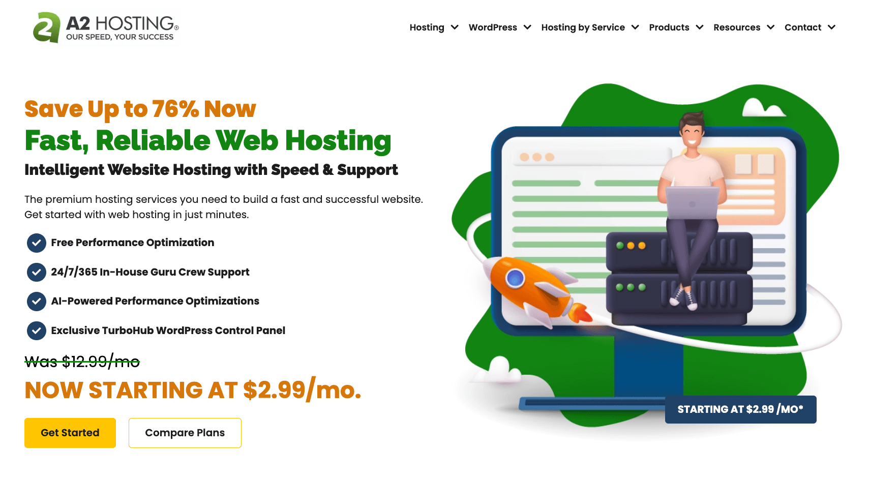 A2 Hosting website.