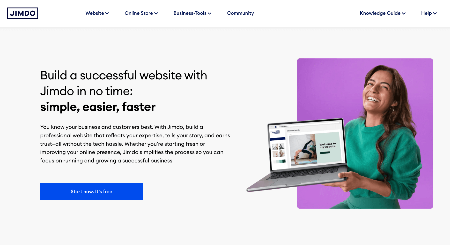 Jimdo is one of the best free landing page builders.