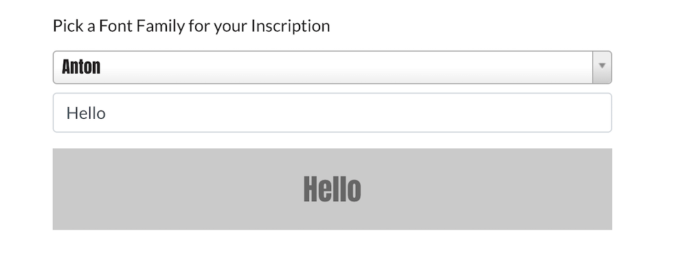 The PPOM Fonts Picker on the front-end.