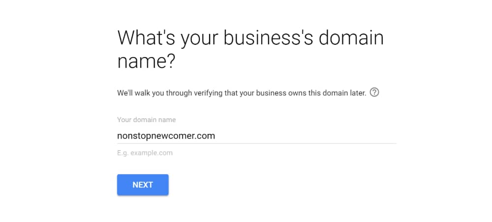 Enter domain name.