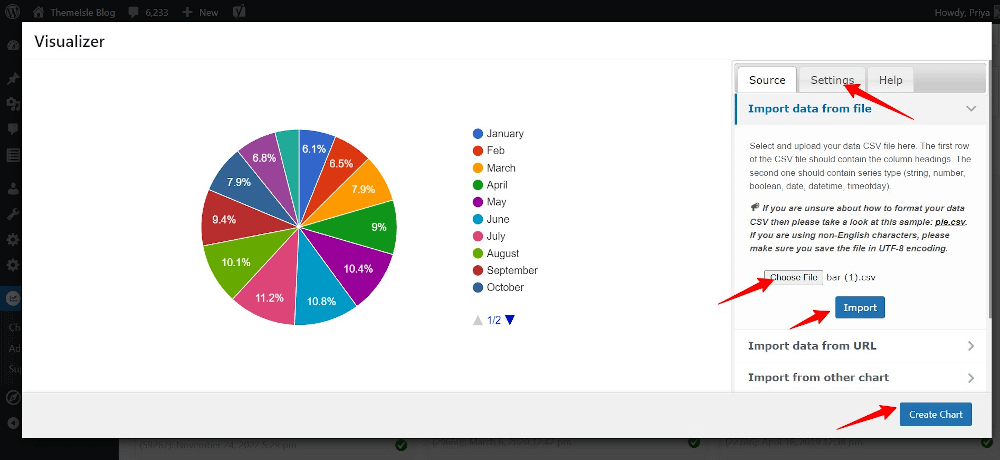 Select Pie Chart