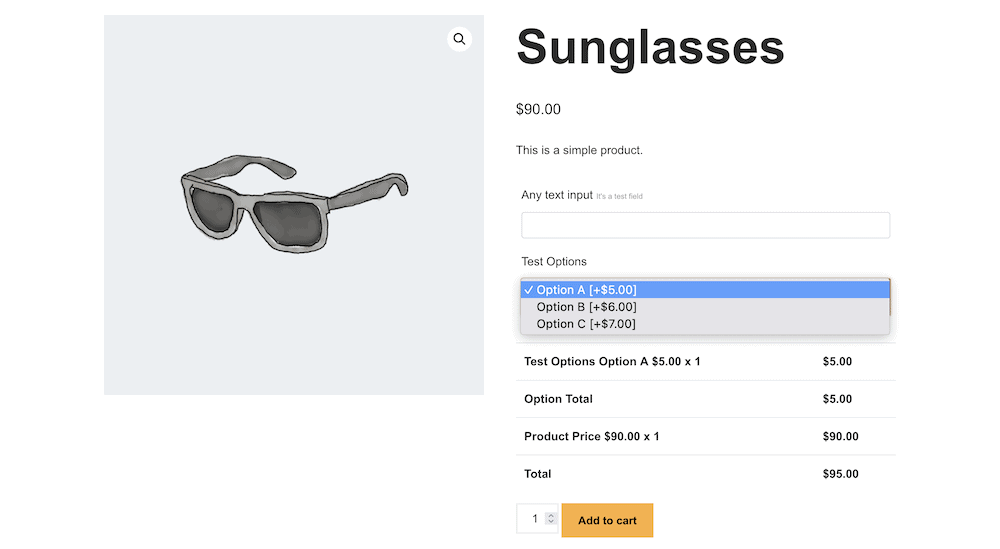 Custom fields showing on the front end of a WooCommerce store.