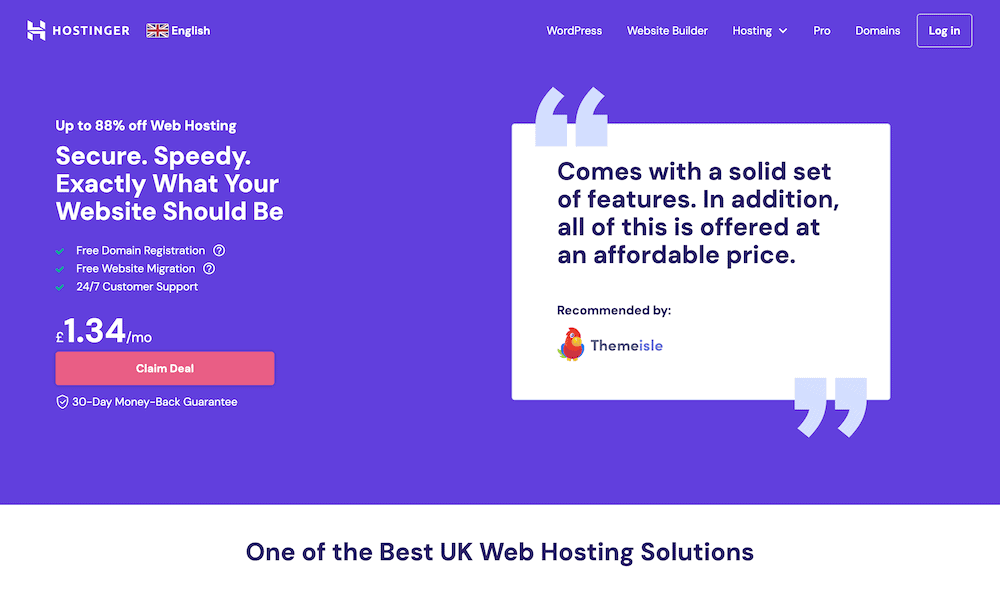 Get cheap UK web hosting from Hostinger.