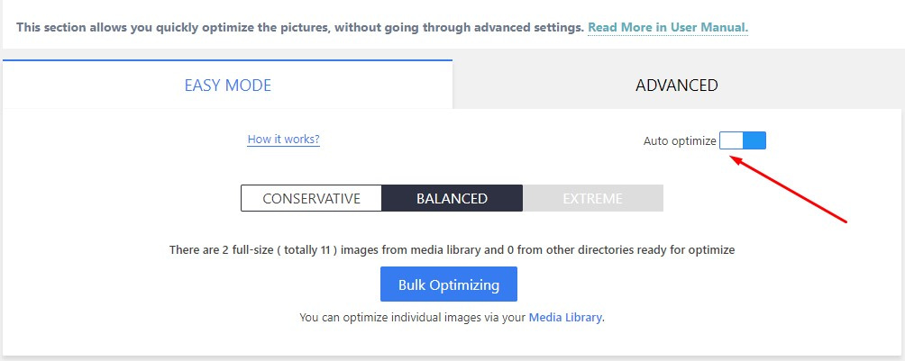 bulk optimizing images via Image Optimizer 