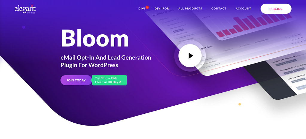 Bloom email opt-in and lead generation popup plugin for WordPress