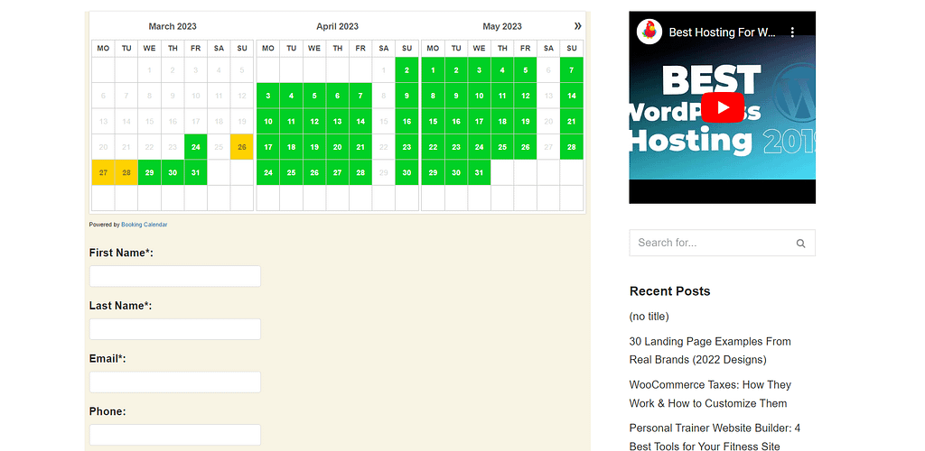 booking calendar plugin