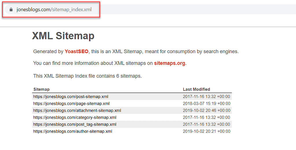 Submit a website to Google - Sitemap index