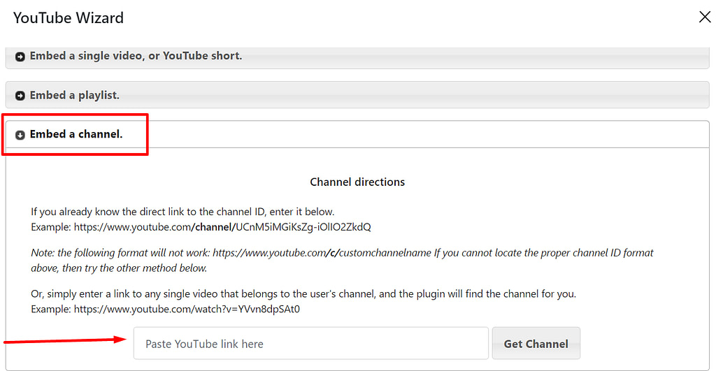 Add YouTube channel to WordPress using the Embed Plus YouTube plugin