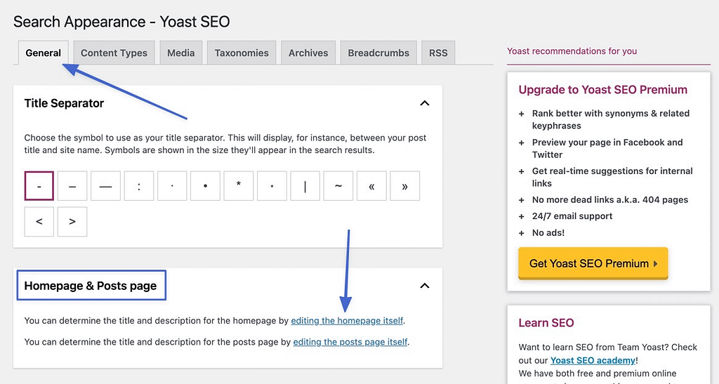 editing the homepage