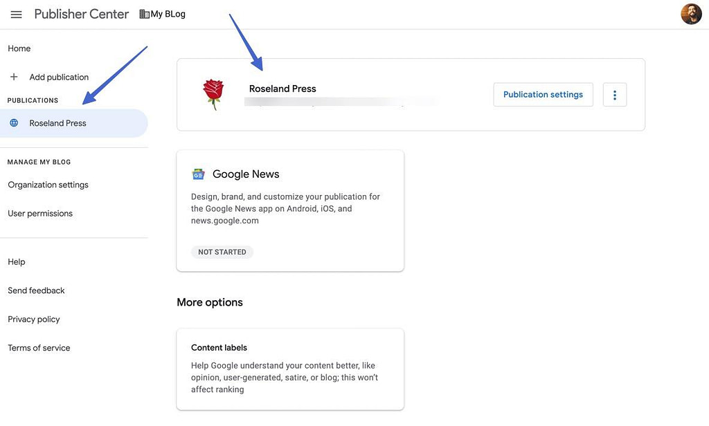 как опубликовать в Google News Publisher Center