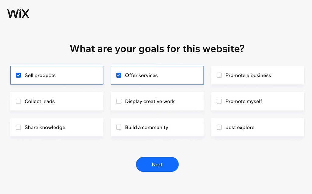 picking the goals for your Wix website