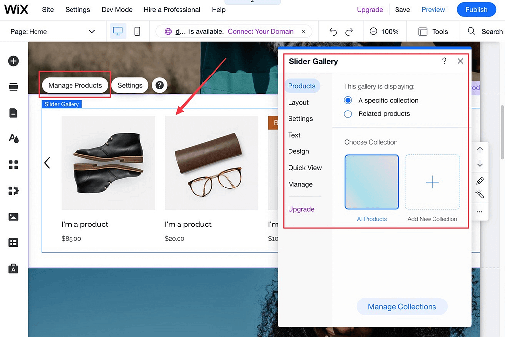 Customizing design elements with the Wix editor