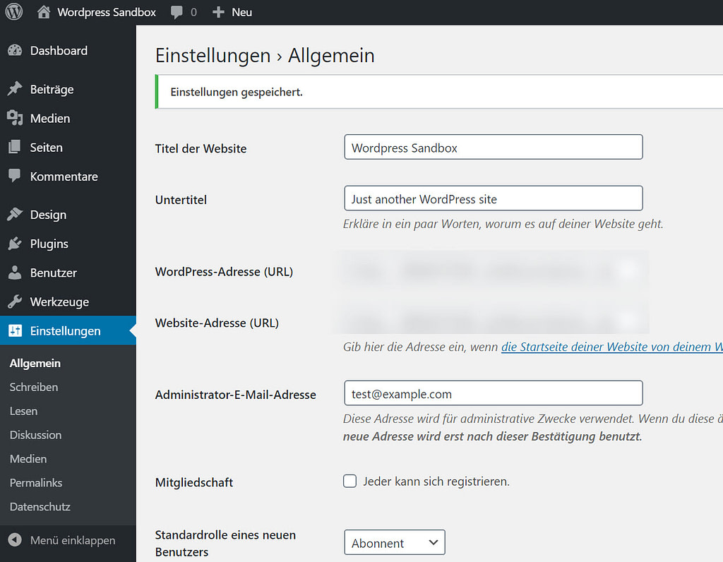 a view of WordPress language