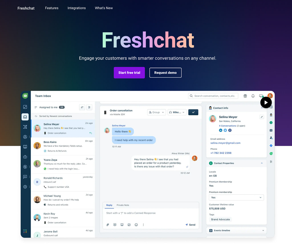 Freshchat — это программное обеспечение для онлайн-чата для электронной коммерции, созданное Freshworks.