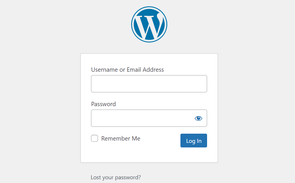 Экран входа в WordPress