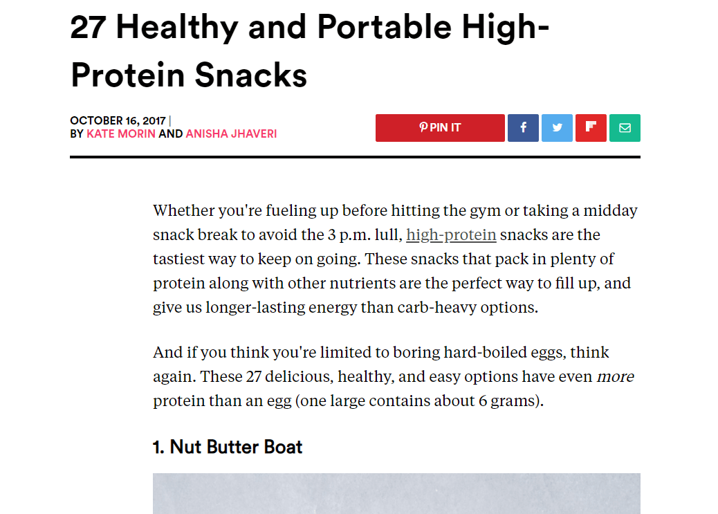 A viral post about healthy snack choices.