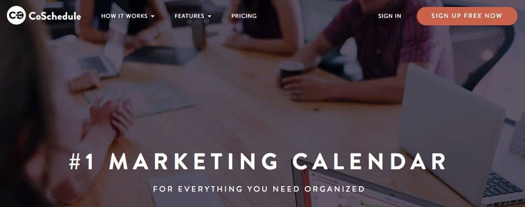 A screenshot of the CoSchedule homepage.