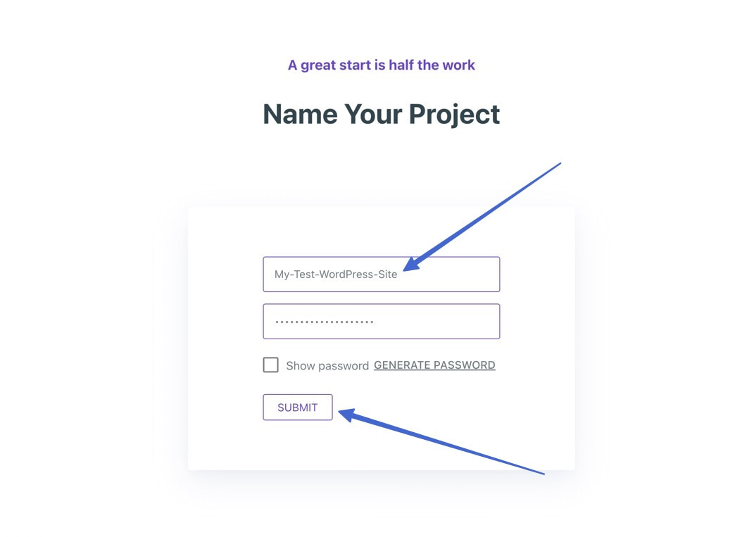 get started with project name