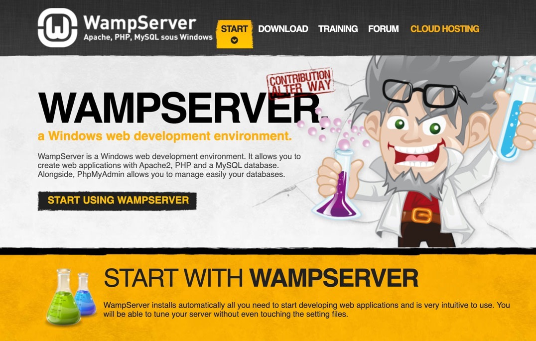 WAMP homepage