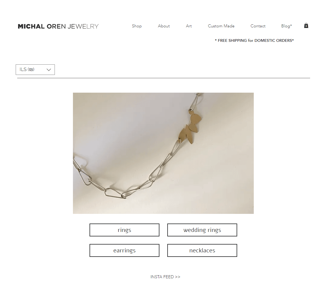 wix made online jewellery store