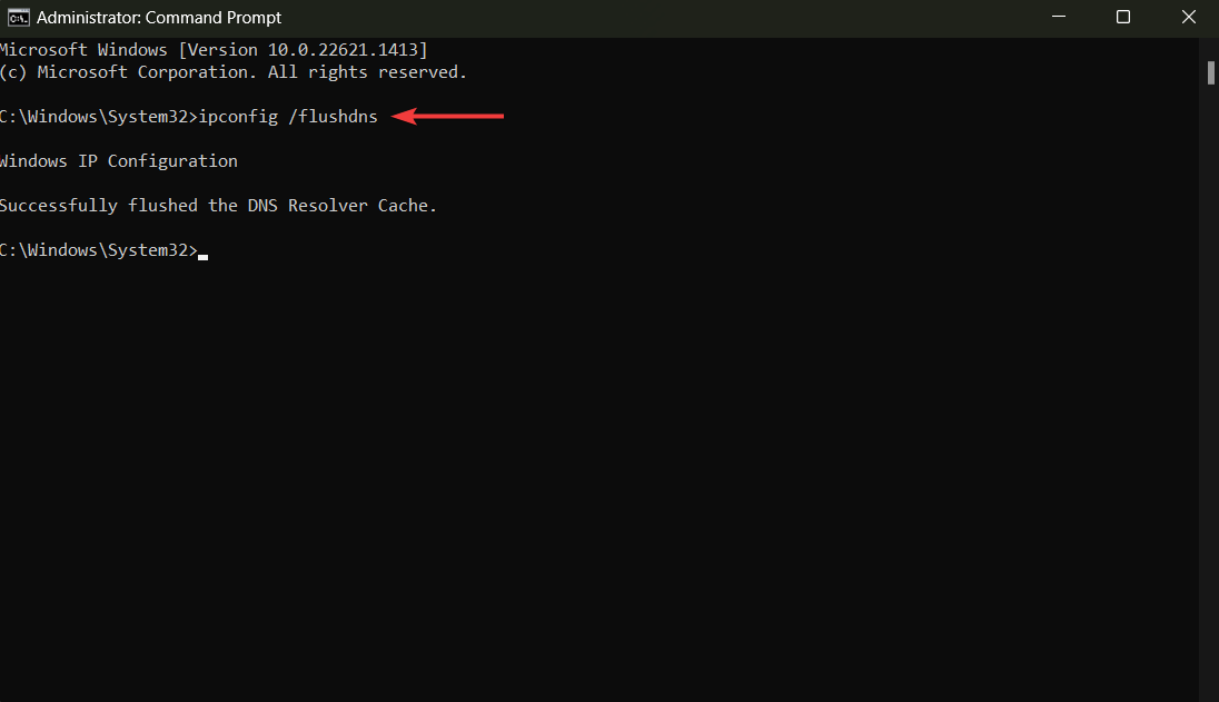 flushing dns in command prompt